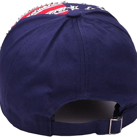 American Flag Low Profile Baseball Cap US Flag Hat Adjustable- Red, White & Blue - Picture 2 of 5